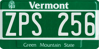 VT license plate ZPS256