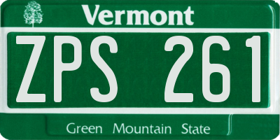 VT license plate ZPS261