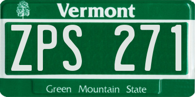 VT license plate ZPS271