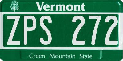 VT license plate ZPS272