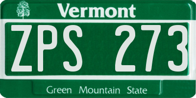 VT license plate ZPS273