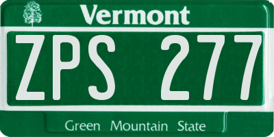 VT license plate ZPS277