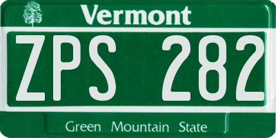 VT license plate ZPS282