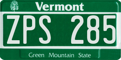 VT license plate ZPS285
