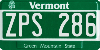 VT license plate ZPS286