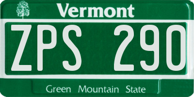 VT license plate ZPS290