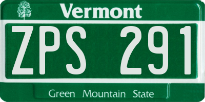 VT license plate ZPS291