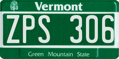 VT license plate ZPS306