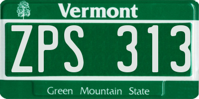 VT license plate ZPS313