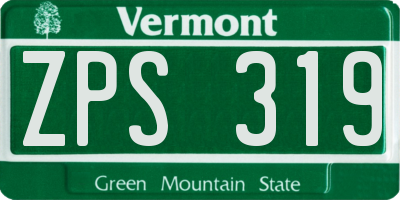 VT license plate ZPS319