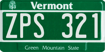 VT license plate ZPS321