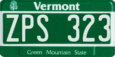 VT license plate ZPS323