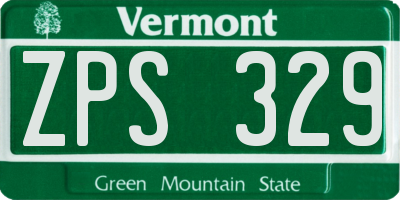 VT license plate ZPS329