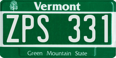 VT license plate ZPS331