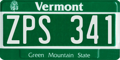 VT license plate ZPS341