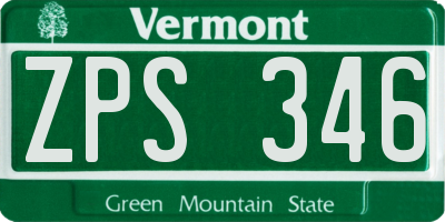 VT license plate ZPS346