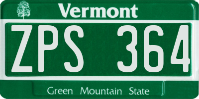 VT license plate ZPS364