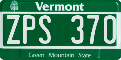 VT license plate ZPS370
