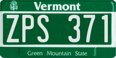 VT license plate ZPS371