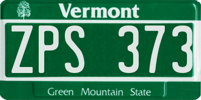 VT license plate ZPS373