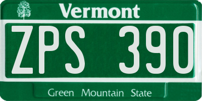 VT license plate ZPS390