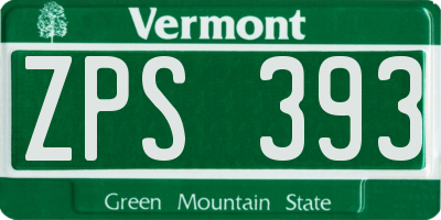 VT license plate ZPS393