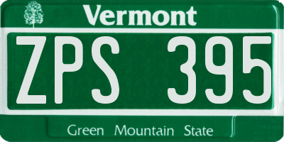 VT license plate ZPS395