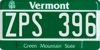 VT license plate ZPS396
