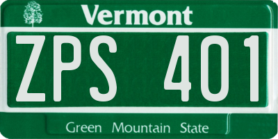 VT license plate ZPS401