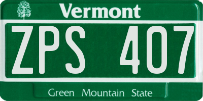 VT license plate ZPS407
