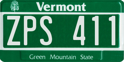 VT license plate ZPS411