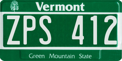 VT license plate ZPS412