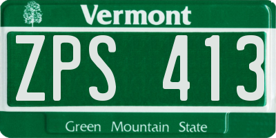 VT license plate ZPS413