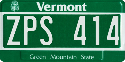 VT license plate ZPS414