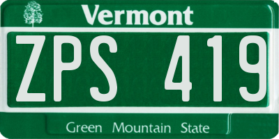 VT license plate ZPS419