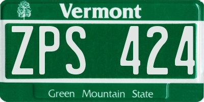 VT license plate ZPS424