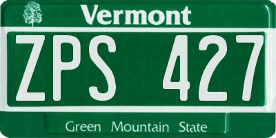 VT license plate ZPS427