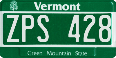 VT license plate ZPS428