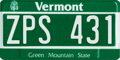 VT license plate ZPS431
