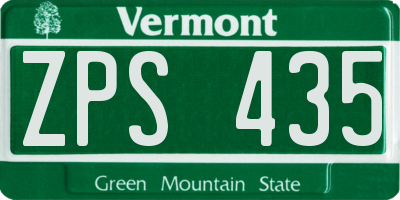 VT license plate ZPS435