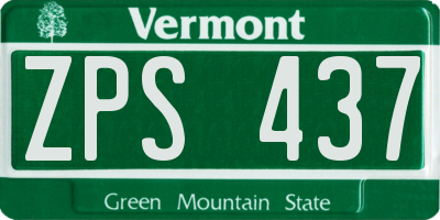 VT license plate ZPS437
