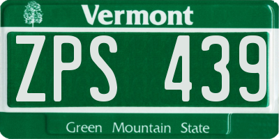 VT license plate ZPS439