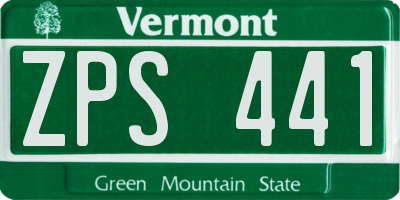 VT license plate ZPS441