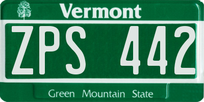 VT license plate ZPS442