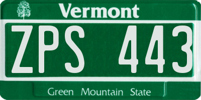 VT license plate ZPS443
