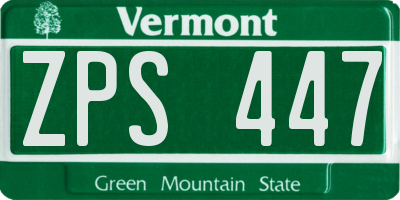 VT license plate ZPS447