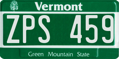 VT license plate ZPS459