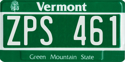 VT license plate ZPS461