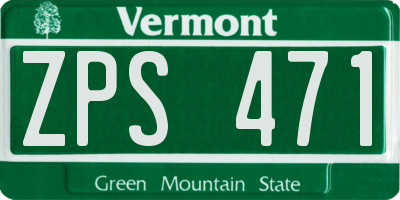 VT license plate ZPS471