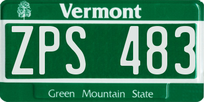 VT license plate ZPS483